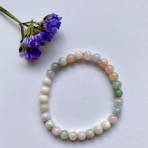 Rose providence bracelet perles beryl