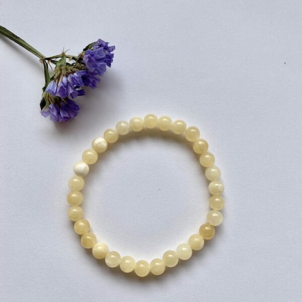 Rose providence bracelet perles calcite jaune