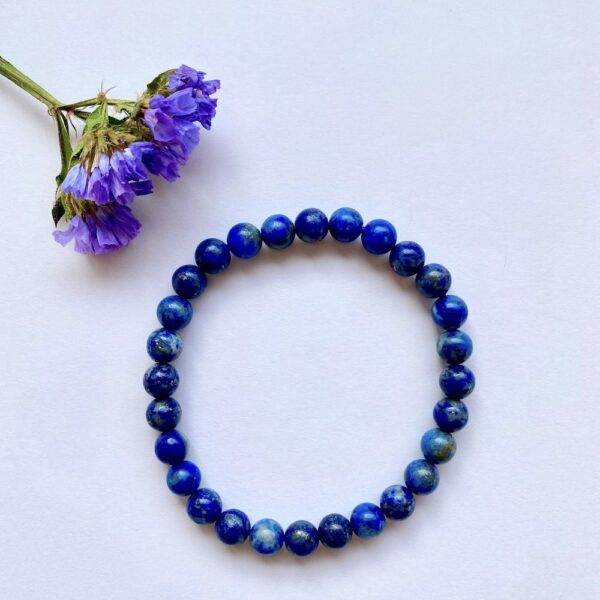 Rose providence bracelet perles lapis lazuli